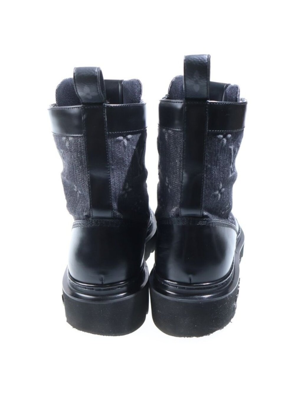 Louis Vuitton Monogram Denim LV Ranger Ankle Boots High Cut Sneakers Black - Picture 3 of 6